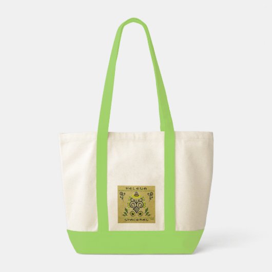 Zonnebloem Folk Pattern en jouw naam Tote Bag (Achterkant)