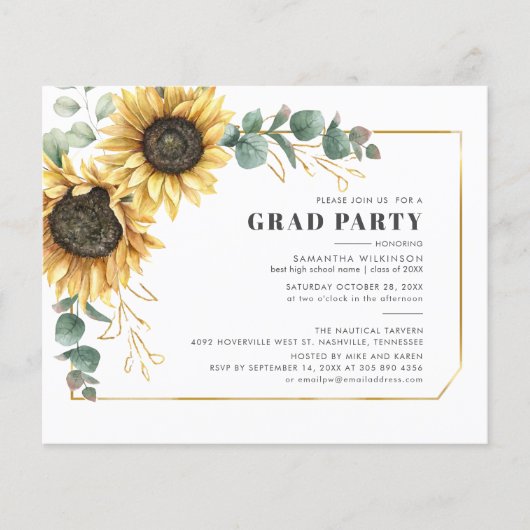 Zonnebloem Foto Afstuderen 2025 Party Invitation (Voorkant)