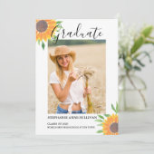 Zonnebloem Foto-Afstuderen Aankondiging (Staand voorkant)