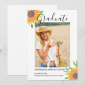 Zonnebloem Foto-Afstuderen Aankondiging (Voorkant / Achterkant)