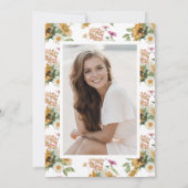 Zonnebloem foto Afstuderen dank u kaart (Achterkant)