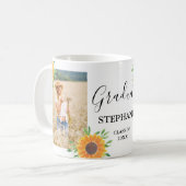 Zonnebloem Foto Afstuderen Koffie Mok (Voorkant links)