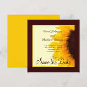 Zonnebloem Foto Bloem Save the Date Kaarten (Voorkant / Achterkant)