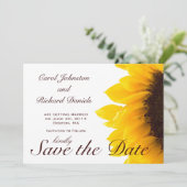 Zonnebloem Foto Bloemen Save the Date Kaart (Staand voorkant)