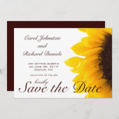 Zonnebloem Foto Bloemen Save the Date Kaart (Voorkant / Achterkant)