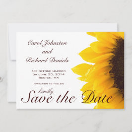 Zonnebloem Foto Bloemen Save the Date Kaart