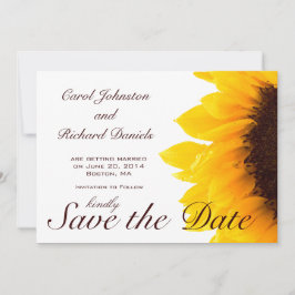 Zonnebloem Foto Bloemige Save the Date Kaart