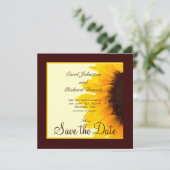 Zonnebloem Foto Bloemige Save the Date Kaarten (Staand voorkant)