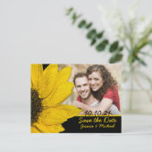 Zonnebloem foto bruiloft Save the Date Briefkaart (Staand voorkant)