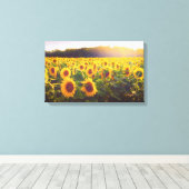 Zonnebloem foto canvas (Insitu (Houten vloer))