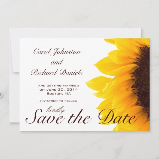 Zonnebloem Foto Floral Save the Date Card (Voorkant)