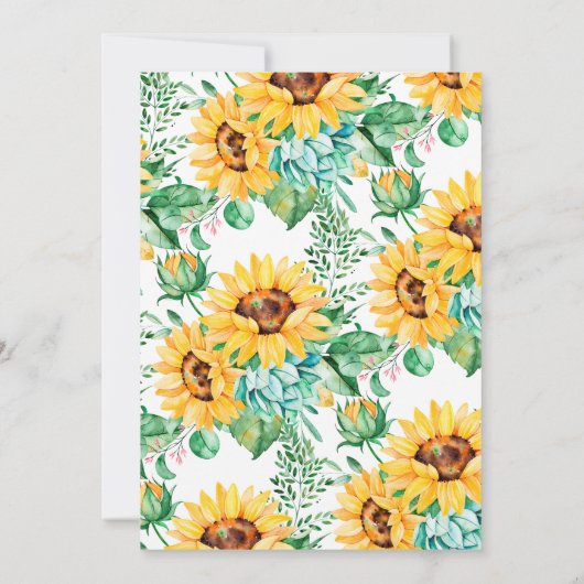 Zonnebloem Foto geboorteaankondiging Aankondiging (Achterkant)