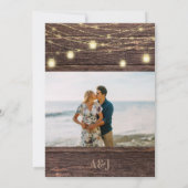 Zonnebloem Foto & hout & licht Bespaar op datum Kaart (Achterkant)