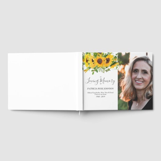 Zonnebloem Foto Memorial Funeral Herdenking Gastenboek (Volledig)