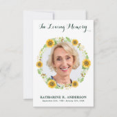 Zonnebloem Foto Memorial Sympathie Bedankkaart (Voorkant)