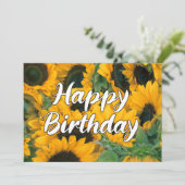 Zonnebloem Foto mooi Aangepast Gelukkige Dag Kaart (Staand voorkant)