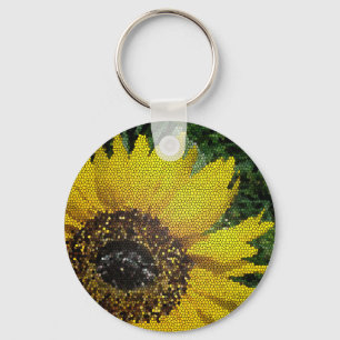 Zonnebloem Foto Mosaic Bright Yellow Flower Sleutelhanger