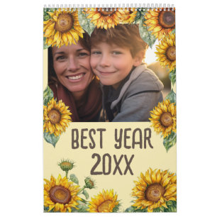 Zonnebloem foto nieuw jaar kalender