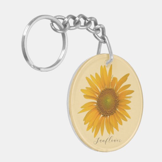 Zonnebloem Foto Sleutelhanger (Voorkant Links)