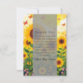 Zonnebloem Foto Sympathy Funeral Memorial Bedankkaart (Voorkant)