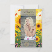 Zonnebloem Foto Sympathy Funeral Memorial Bedankkaart (Achterkant)