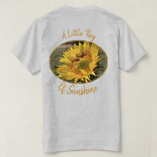 Zonnebloem Foto Word Collage Typografie Aangepast T-shirt