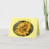 Zonnebloem Foto Word Typografie Thinking of You Kaart (Voorkant)