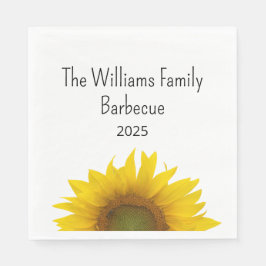 Zonnebloem foto zomer familie barbecue servet