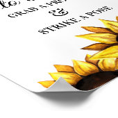 Zonnebloem Fotobordgeel Poster voor bruiloft (Hoek)