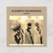 Zonnebloem Fotocollage Artistic Craft Vierkante Visitekaartje (Voorkant)