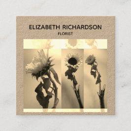 Zonnebloem Fotocollage Artistic Craft Vierkante Visitekaartje