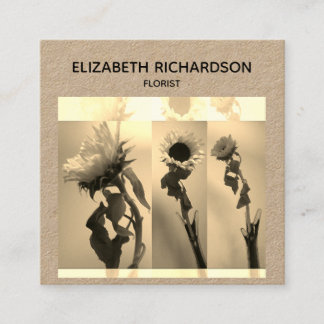 Zonnebloem Fotocollage Artistic Craft Vierkante Visitekaartje