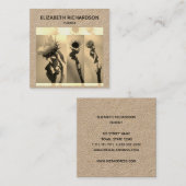 Zonnebloem Fotocollage Artistic Craft Vierkante Visitekaartje (Voorkant / Achterkant)