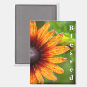 Zonnebloem fotografie Gezegend Magneet (Voorkant / Achterkant)
