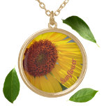 Zonnebloem Fotografische botanische flora Goud Vergulden Ketting<br><div class="desc">Dit grote felgele zonnebloem ketting is een mooie manier om je zonneschijn mee te dragen. Noem je zonneschijn en personaliseer dit prachtige botanische ketting. Dit is de originele florfoto van JLW_FOTOGRAPHY</div>