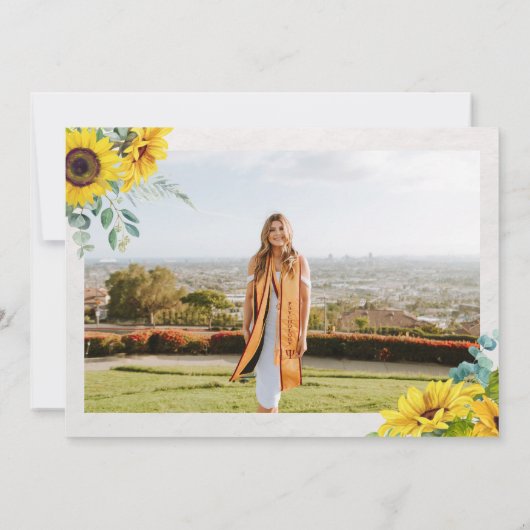 Zonnebloem Fotoscript Afstuderen Aankondiging (Achterkant)