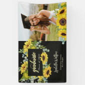 Zonnebloem Fotoscript Afstuderen Welkomstfeest Spandoek (Verticaal)