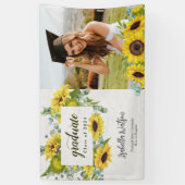 Zonnebloem Fotoscript Afstuderen Welkomstfeest Spandoek (Verticaal)
