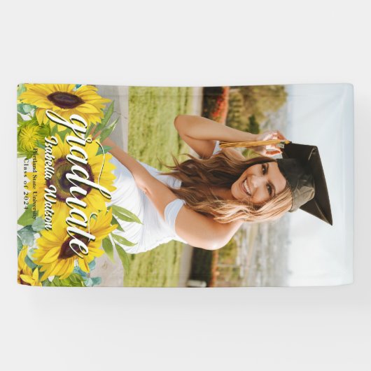 Zonnebloem Fotoscript Graduation Party Spandoek (Horizontaal)