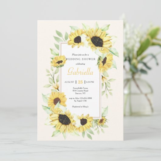 Zonnebloem Frame Kaart (Staand voorkant)