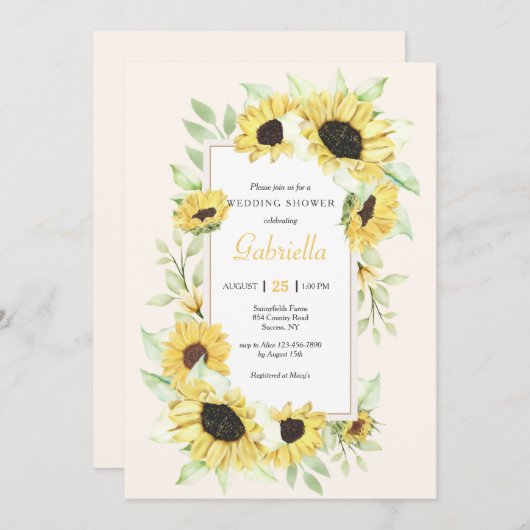 Zonnebloem Frame Kaart (Voorkant / Achterkant)