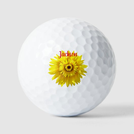 Zonnebloem Fun Trendy Golf Balls Golfballen (Voorkant)