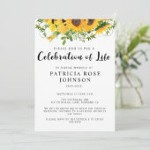 Zonnebloem Funeral Celebration of Life Announcemen Kaart (Staand voorkant)