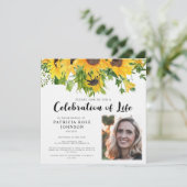 Zonnebloem Funeral Celebration of Life Photo Kaart (Staand voorkant)