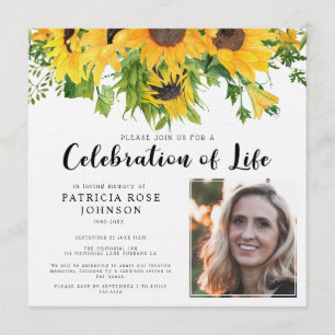 Zonnebloem Funeral Celebration of Life Photo Kaart