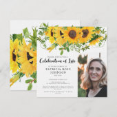 Zonnebloem Funeral Celebration of Life Photo Kaart (Voorkant / Achterkant)