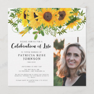Zonnebloem Funeral Celebration of Life Photo Kaart