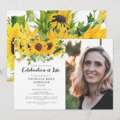Zonnebloem Funeral Celebration of Life Photo Kaart (Voorkant / Achterkant)
