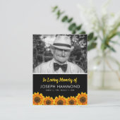 Zonnebloem Funeral Order of Service | Dank u wel (Staand voorkant)