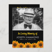 Zonnebloem Funeral Order of Service | Dank u wel (Voorkant / Achterkant)